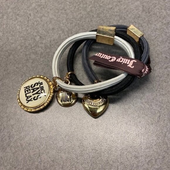 Juicy Couture Stretch Elastic Rubber Band Bracelet's Set of 3  (NEW) Y2K - Picture 1 of 8